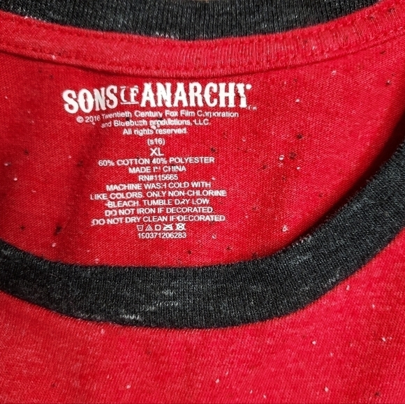 SOA Reaper XL 2016 shirt L/S Red and Black - Picture 5 of 11